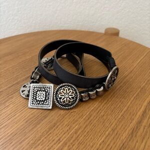 Antoniazzi Firenze boho western metal black belt size Large